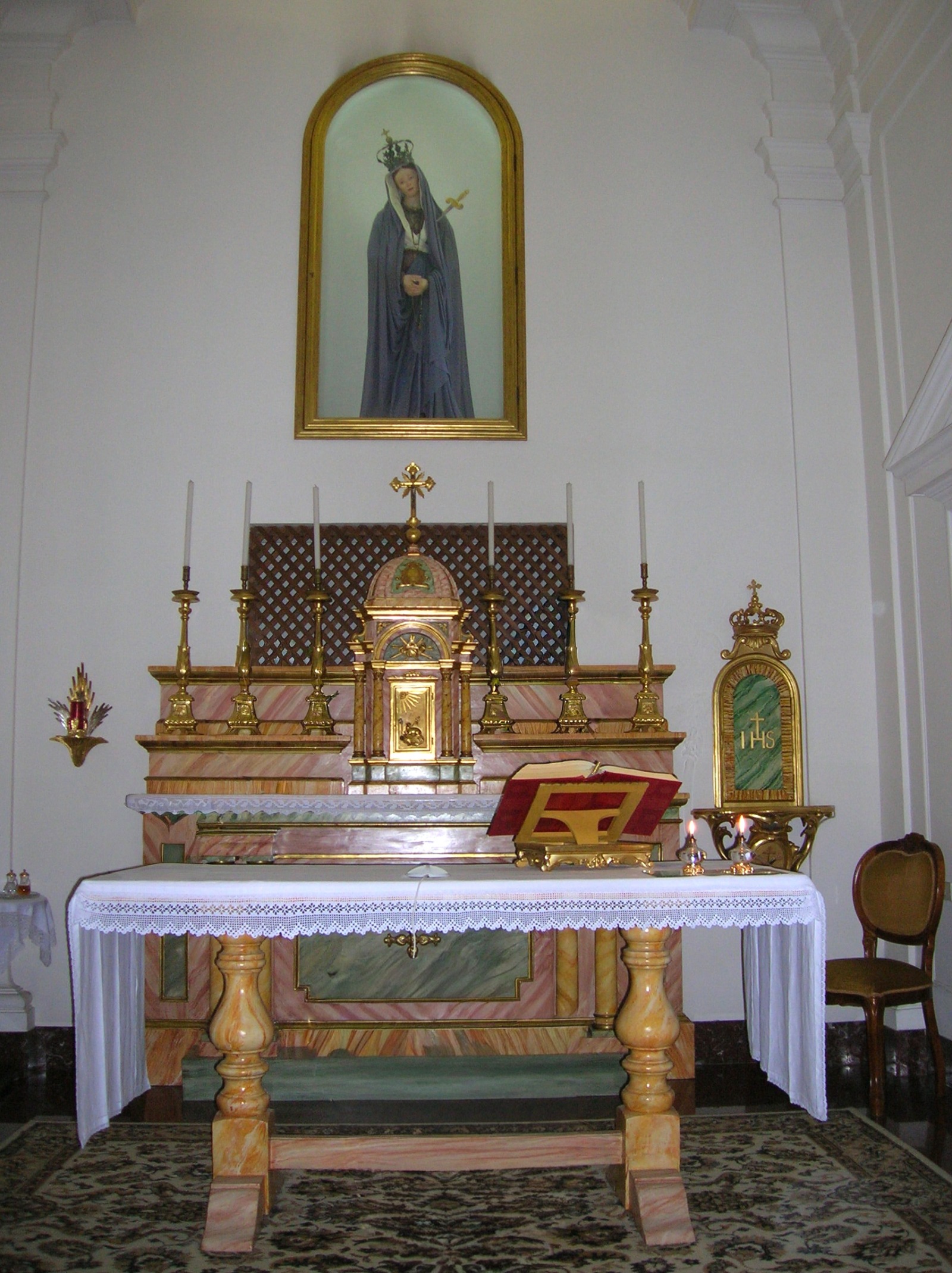 Interior view of the Chapel in Coriano, Italy
